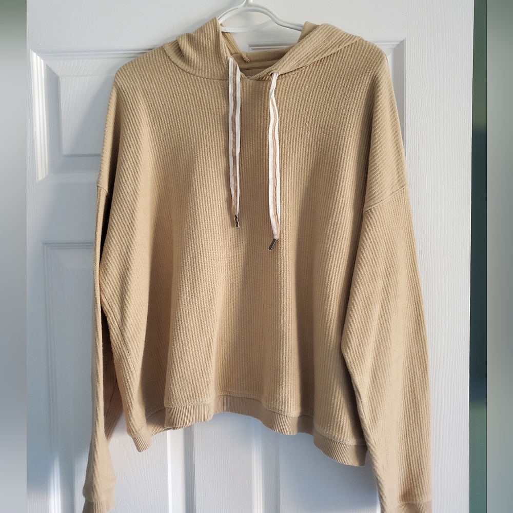 Cropped waffle hoodie